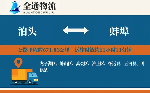泊头到蚌埠物流公司