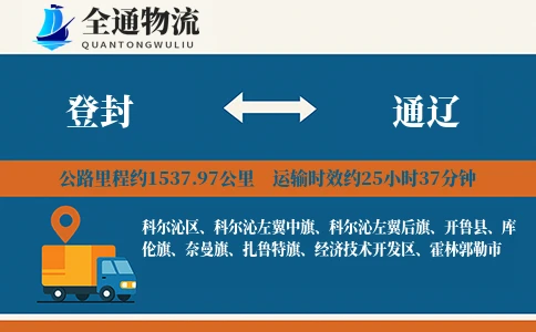 登封到通辽物流公司