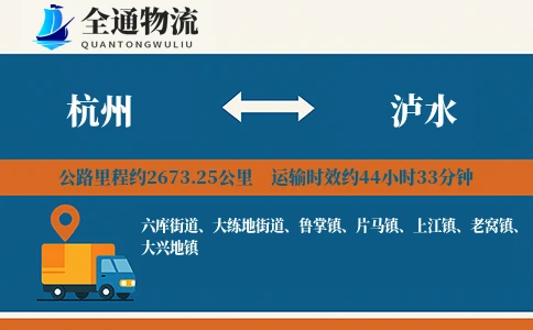 杭州到泸水物流公司