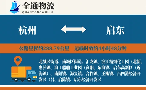 杭州到启东物流公司