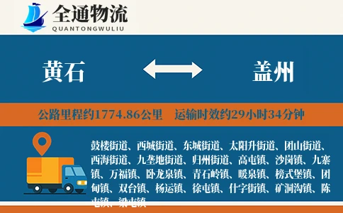 黄石到盖州物流公司