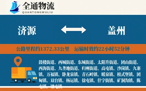 济源到盖州物流公司