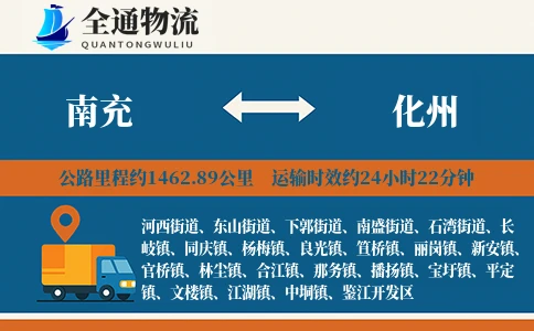 南充到化州物流公司