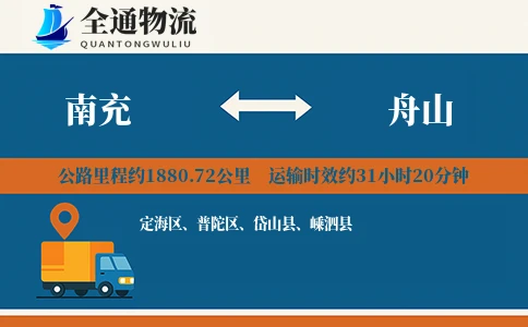 南充到舟山物流公司