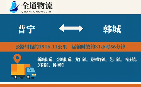 普宁到韩城物流公司