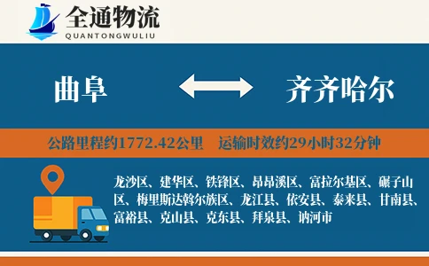 曲阜到克东县物流公司