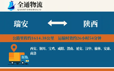 瑞安到陕西货运公司