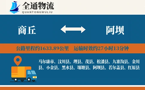 商丘到阿坝物流公司