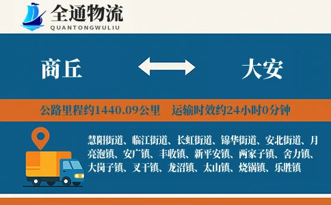 商丘到大安物流公司