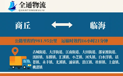 商丘到临海物流公司