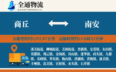 商丘到南安物流公司