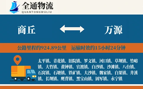商丘到万源物流公司