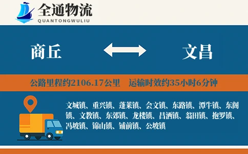商丘到文昌物流公司