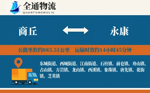 商丘到永康物流公司