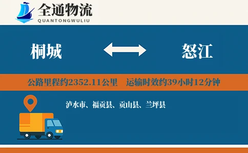 桐城到怒江物流公司
