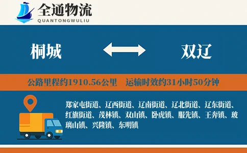 桐城到双辽物流公司