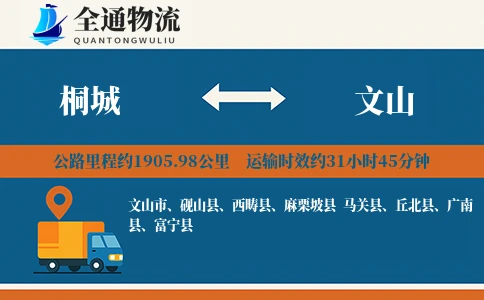 桐城到文山物流公司