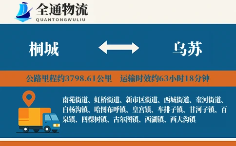 桐城到乌苏物流公司