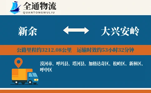 新余到大兴安岭物流公司