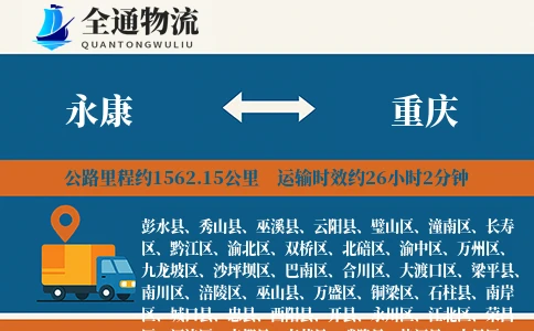 永康到城口县物流公司