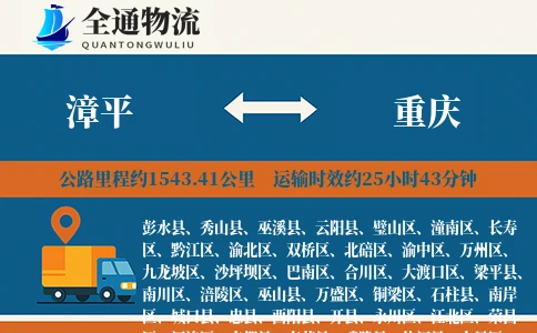 漳平到城口县物流公司