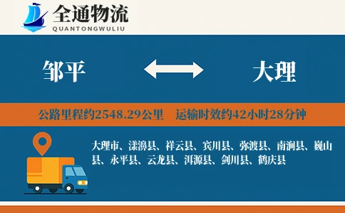 邹平到大理货运公司